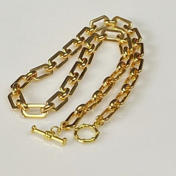 Gold Plated Link Chain Necklace - Picture 5 of 7
